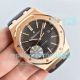  JF Factory Copy Audemars Piguet Royal Oak Watch Black Dial Leather Strap 15400  (2)_th.jpg
